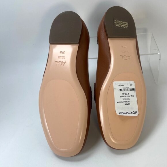 AGL Mara Brandy Brown Leather Loafers Women Size 37.5 - Picture 6 of 9